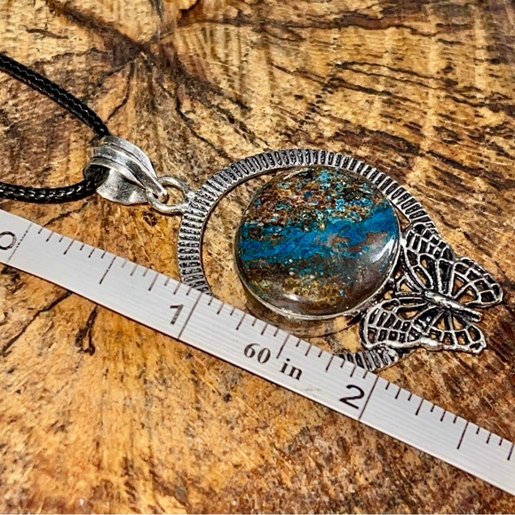 Dark Chessylite Blue Spar Azurite Pendant 2 1/2” - Picture 8 of 16